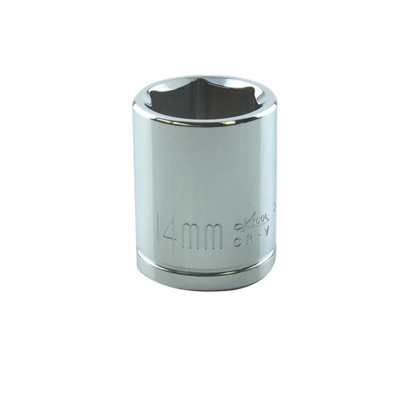K-Tool International 1/4" Drive, 14mm Metric Socket, 6 Points, Chrome 1/4" Drive, 14mm, 6Pt KTI-26114 - main